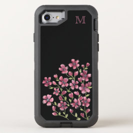 Rosa Floral Monogramm OtterBox Defender iPhone 8/7 Hülle