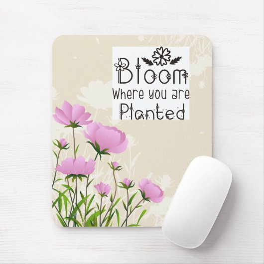 Rosa Floral Mousepad (Mit Mouse)