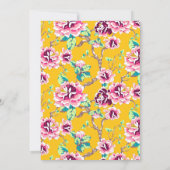 Rosa Floral Mustard Yellow 25-jähriges Party Einladung (Rückseite)