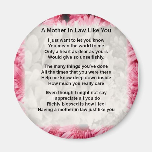 Rosa Floral - Mutter im Gedicht des Gesetzes Magnet (Vorne)