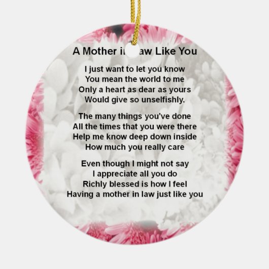 Rosa Floral - Mutter in Jura Gedicht Keramikornament (Vorne)