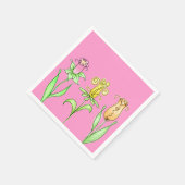 Rosa Floral Napkins Serviette (Ecke)