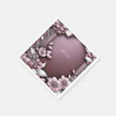 Rosa Floral Napkins Serviette (Ecke)