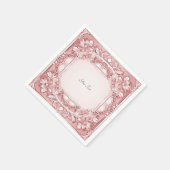 Rosa Floral Napkins Serviette (Ecke)