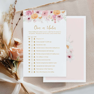 Rosa Floral Over oder Under Bridal Game