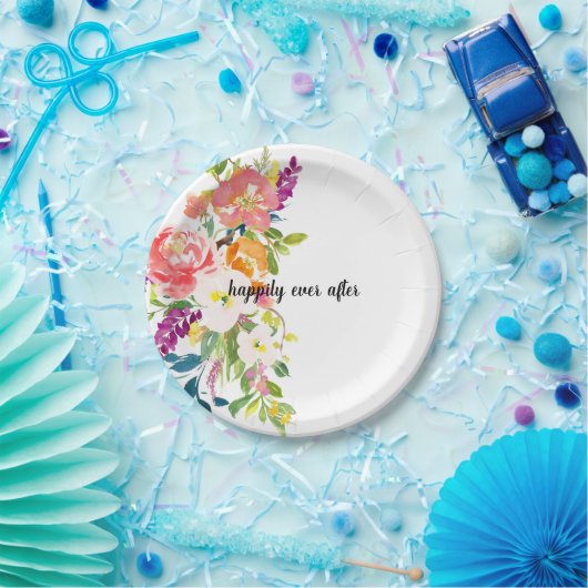 Rosa Floral Pappteller (Party)