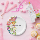 Rosa Floral Pappteller (Party)