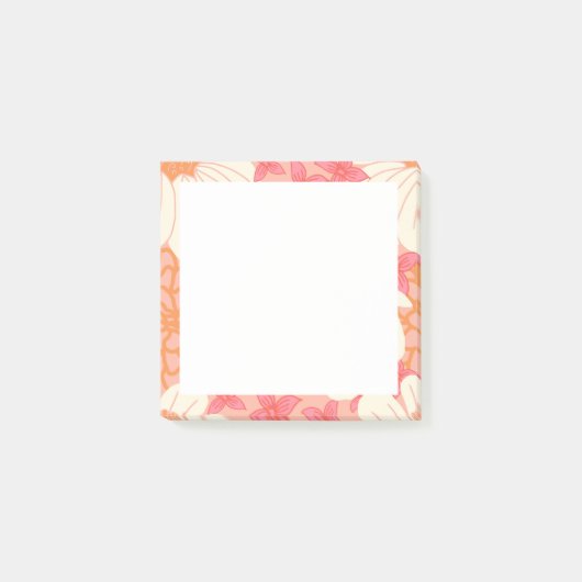 Rosa Floral Post-It Klebezettel (Vorderseite)