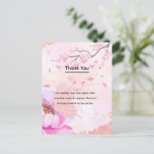 rosa floral postkarte (Stehend Vorderseite)