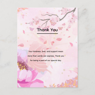 rosa floral  postkarte