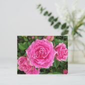 Rosa Floral Postkarte (Stehend Vorderseite)