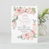 Rosa Floral Quinceanera Geburtstag Einladung (Stehend Vorderseite)
