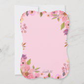 Rosa Floral Quinceña Einladung (Rückseite)