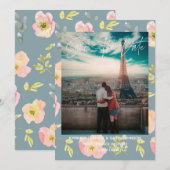 Rosa Floral | SAVE THE DATE (Vorne/Hinten)