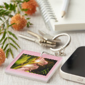 Rosa Floral Schlüsselanhänger (Vorderseite rechts)