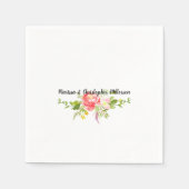 Rosa Floral Serviette (Vorderseite)