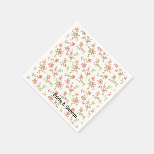 Rosa Floral Serviette (Ecke)