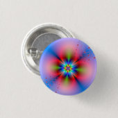Rosa Floral Spray auf blauem Pinback-Button Button (Vorne & Hinten)