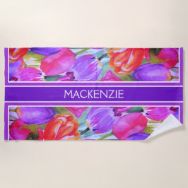 Rosa Floral Strandtuch