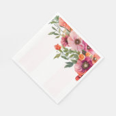 Rosa Floral Stripe Mittagessen Serviette (Ecke)