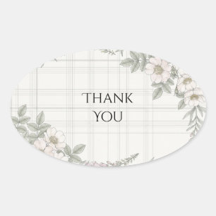 Rosa Floral Tartan Danke Sticker