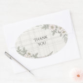 Rosa Floral Tartan Danke Sticker (Umschlag)