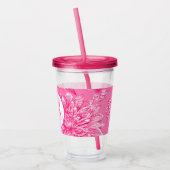 Rosa Floral und Monogramm Acryltrinkbecher (Links)