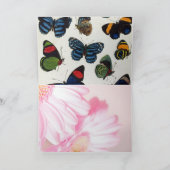 Rosa Floral und Schmetterling Karte (Innenseite)
