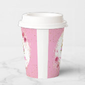 Rosa Floral | Unicorn Birthday Party Pappbecher (Rechts)