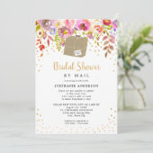 Rosa Floral + Versandbox Brautparty per Post Einladung (Stehend Vorderseite)