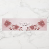 Rosa Floral Wasser Flasche Etikett (Einzelnes Label)