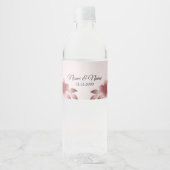 Rosa Floral Wasser Flasche Etikett (Vorderseite)