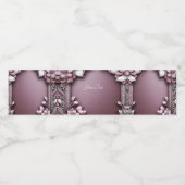 Rosa Floral Wasser Flasche Etikett (Einzelnes Label)