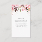 Rosa Floral Wasserfarbe Elegant und modern Visitenkarte (Rückseite)