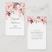 Rosa Floral Wasserfarbe Elegant und modern Visitenkarte (Vorne/Hinten)