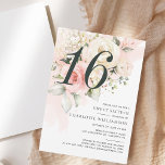 Rosa Floral Wasserfarbe Moderne Süße 16 Einladung<br><div class="desc">Mit unseren floralen Aquarellfarben,  rosa Blume und Eukalyptusgrün gestalten Sie Ihre einzigartige 16. Geburtstagsfeier-Einladung. Ideal,  um Party jeder Altersgruppe oder Überraschungen zu verändern,  indem Sie auf die Schaltfläche "Personalisiert" klicken.</div>