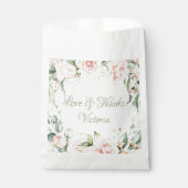 Rosa Floral Wasserfarben Hochzeitsstimmung Brautpa Geschenktütchen (Vorderseite)