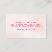 Rosa Floral Watercolor Hochzeitskarte Visitenkarte (Rückseite)