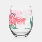 Rosa Floral Weinglas Ohne Stiel (Links)