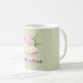 Rosa Floral Weißcreme-Cupcake Kaffeetasse (VorderseiteRechts)