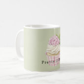 Rosa Floral Weißcreme-Cupcake Kaffeetasse (Vorderseite Links)