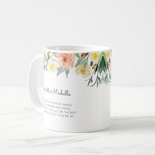Rosa Floral werden Sie mein Lieblingsvorschlag sei Kaffeetasse (Vorderseite Links)