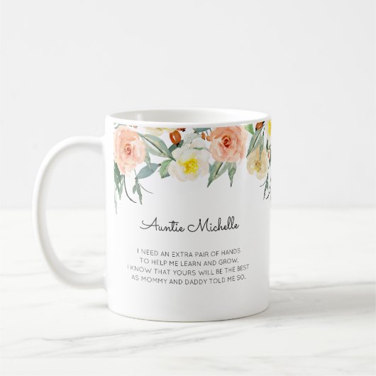Rosa Floral werden Sie mein Lieblingsvorschlag sei Kaffeetasse (Links)