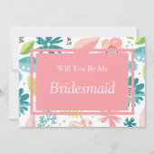 Rosa Floral werden Sie mein Vorschlag für eine Übe Einladung (Vorderseite)