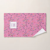Rosa, floral WERTVOLL bis GOT-Monogramm Handtuch (Handtuch)