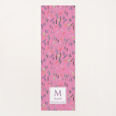Rosa, floral WERTVOLLE bis Personalisierte Monogra Yogamatte (Vorderseite)