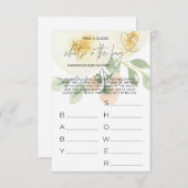 Rosa Floral Whats in der Bag Baby Shower Game Card Begleitkarte (Vorne/Hinten)