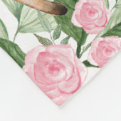 Rosa Floral Woodland Tiere, benutzerdefinierte Mon Fleecedecke (Ecke)