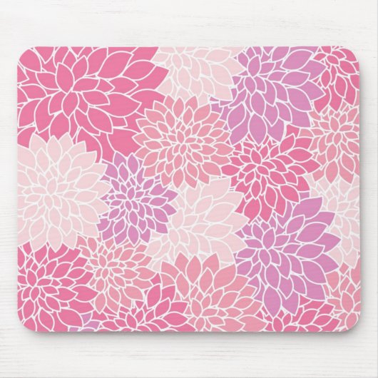 Rosa floralbedruckte Mousepad (Vorne)