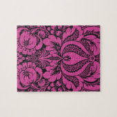 Rosa, florale Abstrakte Kunst Puzzle (Horizontal)